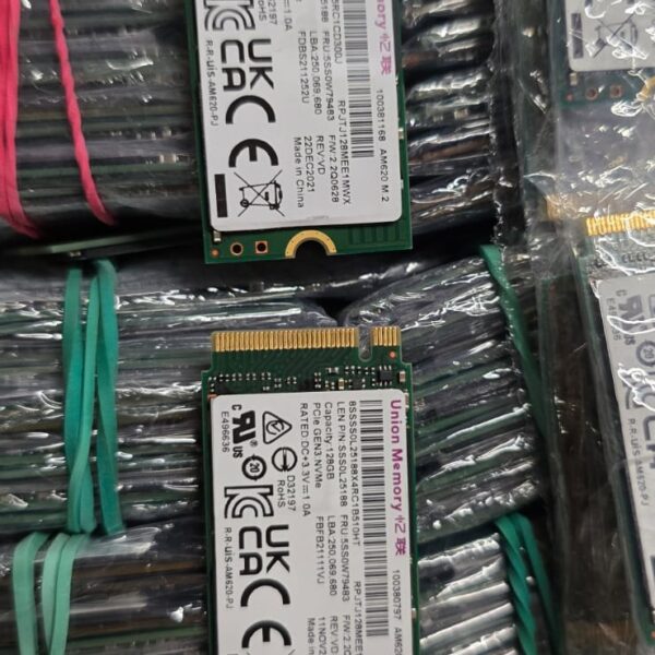 128GB M2 SSDs – Tested 60-Day warranty Tested Working SSDs Available Type: 128GB M2 SSD Stock: 900 pcs Brands: Mix Compatible with: Laptops Location: Germany 🇩🇪